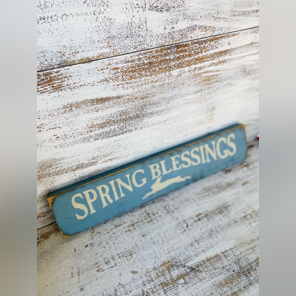 *Spring Blessings Sign, Blue - Picture 6 of 11